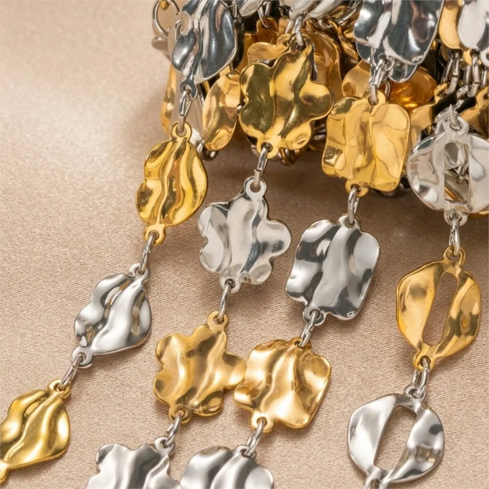 1Meter Stainless Steel Chains For Jewelry Making Heart Oval Link Chains DIY Handmade Necklaces Bracelets Accessories Material