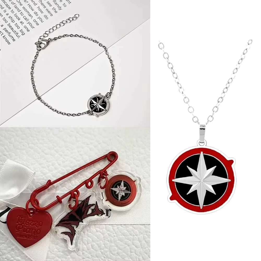 Fashion Compass SKZ Fans Compass Necklace Concert Necklace Acrylic Accessories Pin Bag Star Accessories Gifts