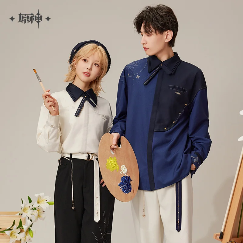 

Game Genshin Impact Albedo Shirt Pants Sets Official MiHoYo Cosplay Theme Serie Clothing Couple Pant Tops Gifts