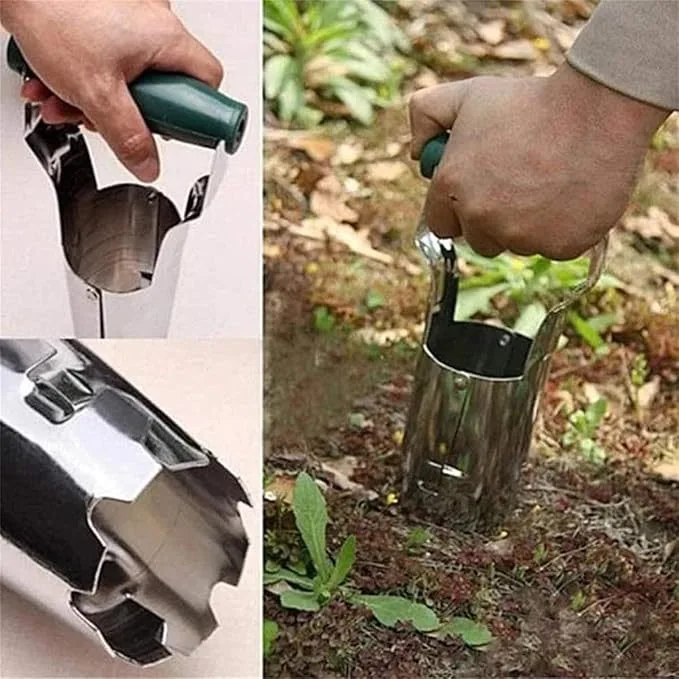 Gardening Seedling Transplanting Device Hole Drilling Vegetable Planting Digging Tool With Lifter Function