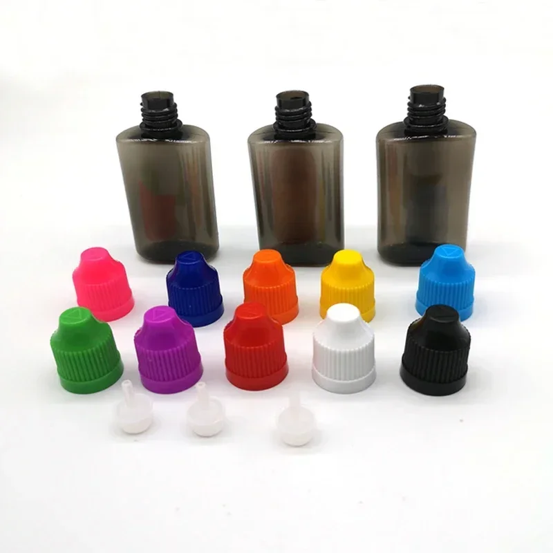 10 Pz Portatile 30 ml Forma Piatta PET Bottiglie Contagocce di Plastica Vuote Bottiglie di Acqua per Occhi Liquidi con Tappo a Punta Lunga Contenitori di Olio per Succo