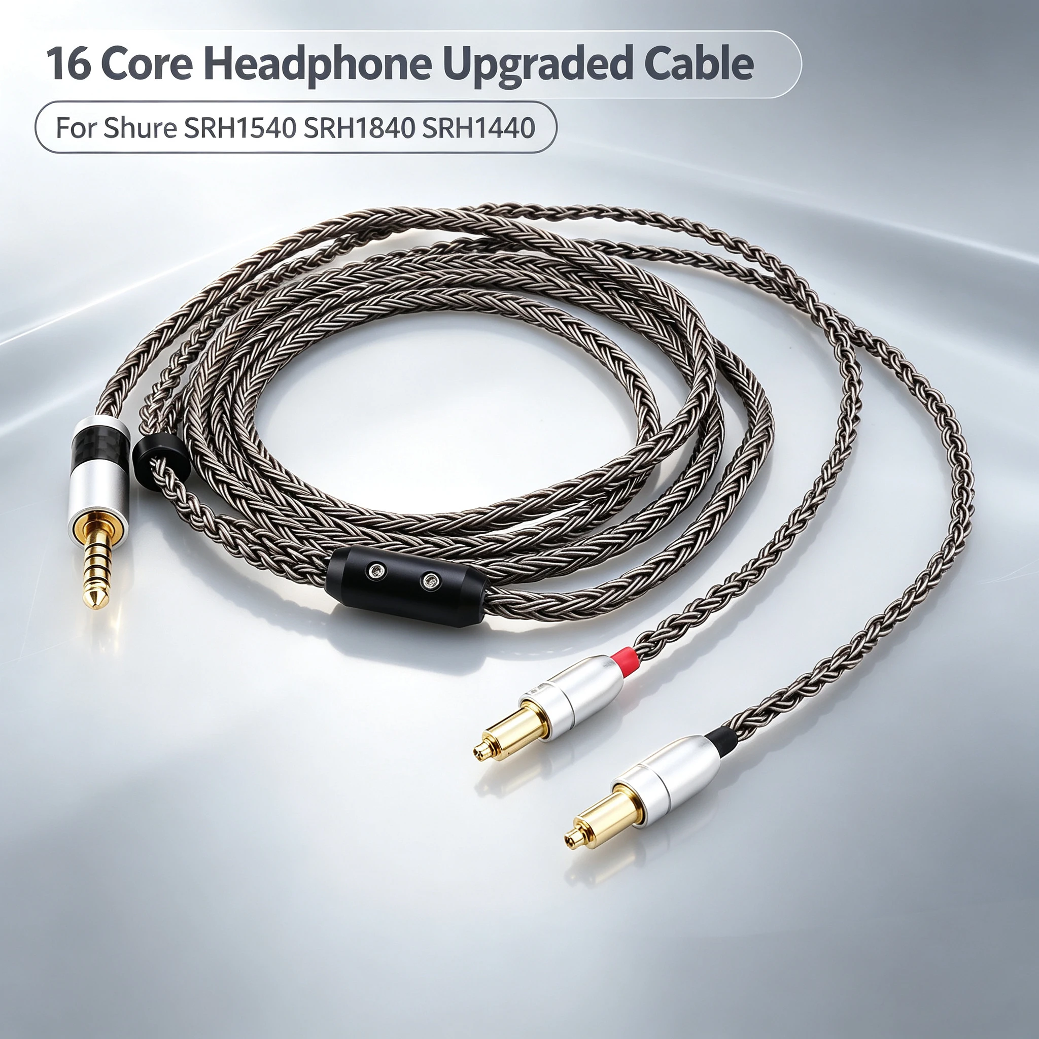 HiFi 16 Core OCC Earphone Upgrade Cable for Shure SRH1440 SRH1540 SRH1840 Headphones