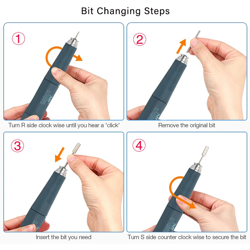 Ferramenta de escultura de jóias 90000rpm polimento micro motor daliwang + 107 sem escova telefone móvel bloqueio duplo com pedal