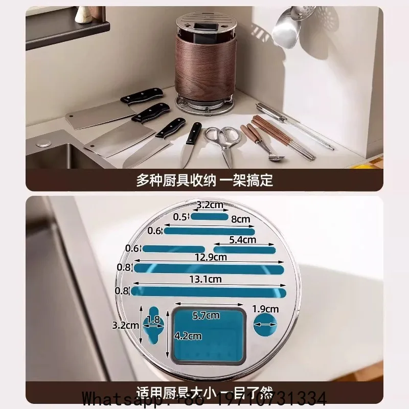 Kitchen countertop knife holder, shelf, household , chopstick cartridge, rotating knife holder, integrated storage box