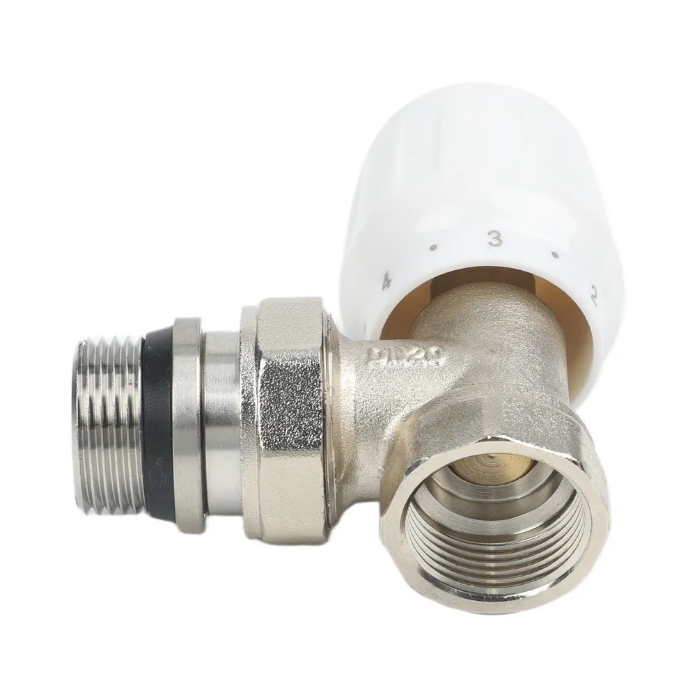 Manual Angle Temperature Control Valve 1/2 3/4 Inch Brass Radiator Regulating Heating System Home Improvement