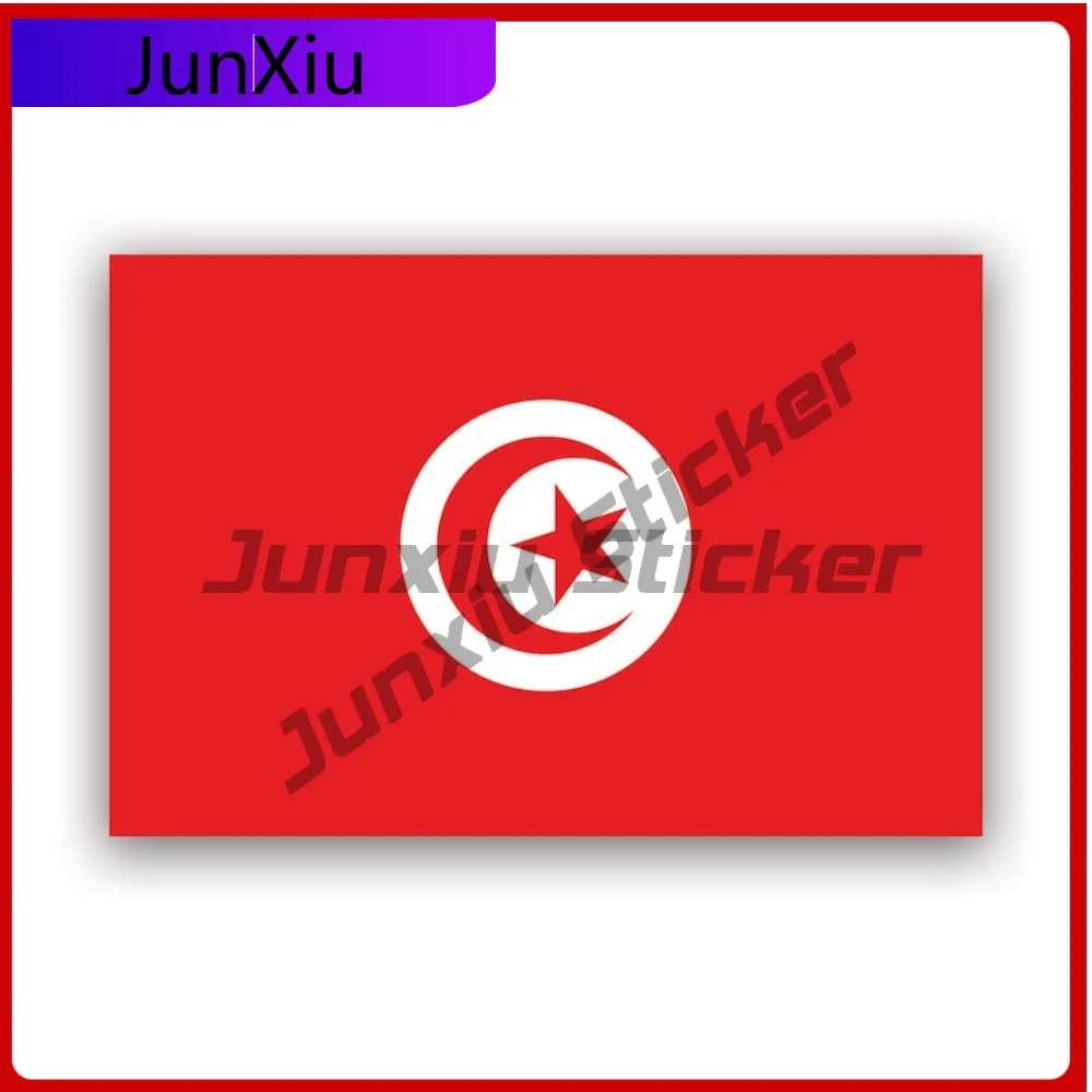 

Tunisian Flag Sticker Waterproof Outdoor Decals Cool Car Waterproof Vinyl Decal For Laptops Creative Sticker Fun Fun Unique