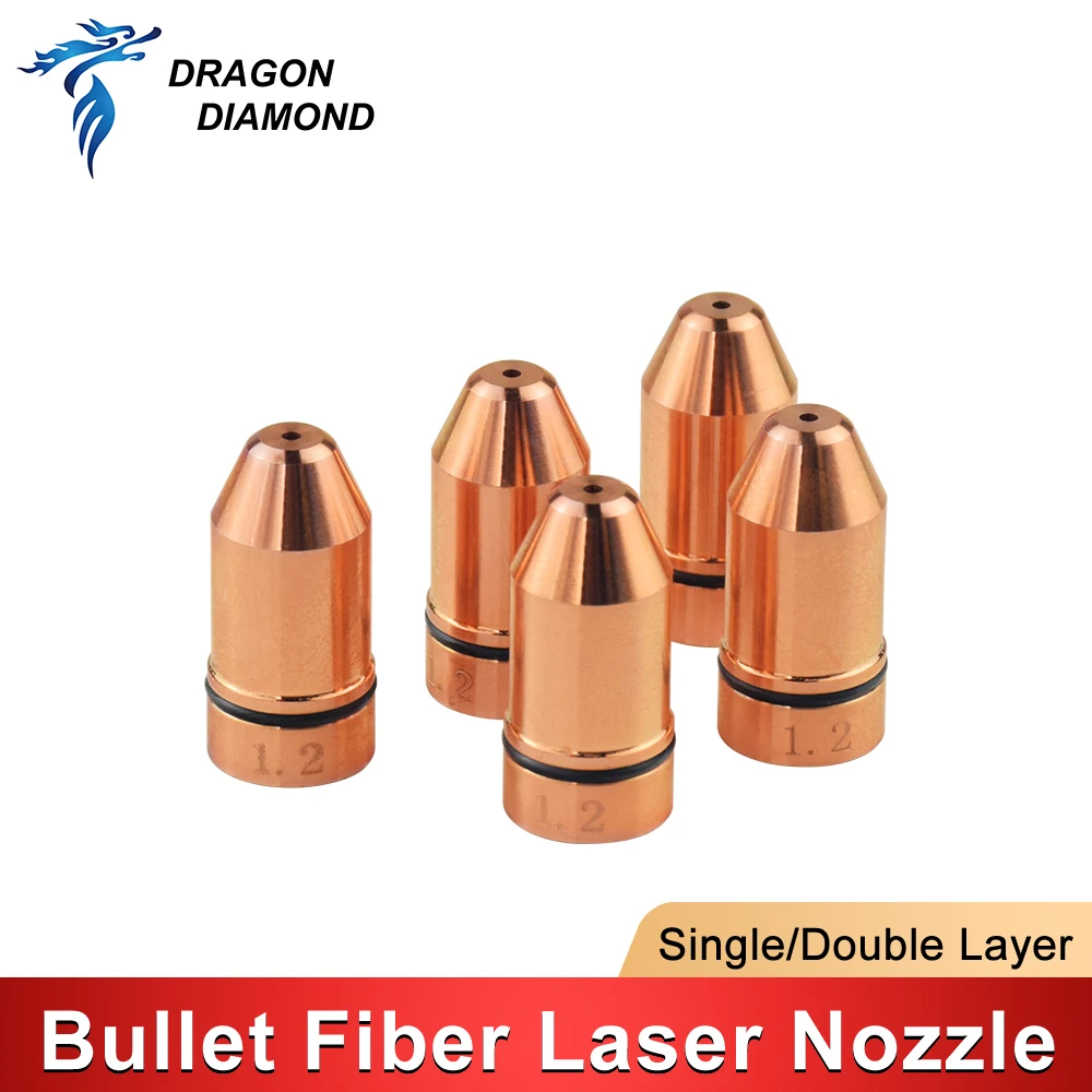 

Bullet Type Cutting Nozzle Single Double Layers Caliber 1.0-4.0mm for Lasermech Cutting Raytools BT210S laser Head