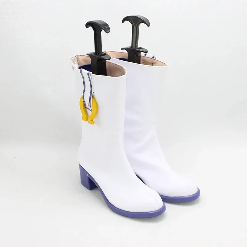 Game Pretty Derby Daiwa Scarlet Cosplay Shoes Halloween Carnival White Boots Cosplay Prop PU Leather Shoes Big Size Custom Made