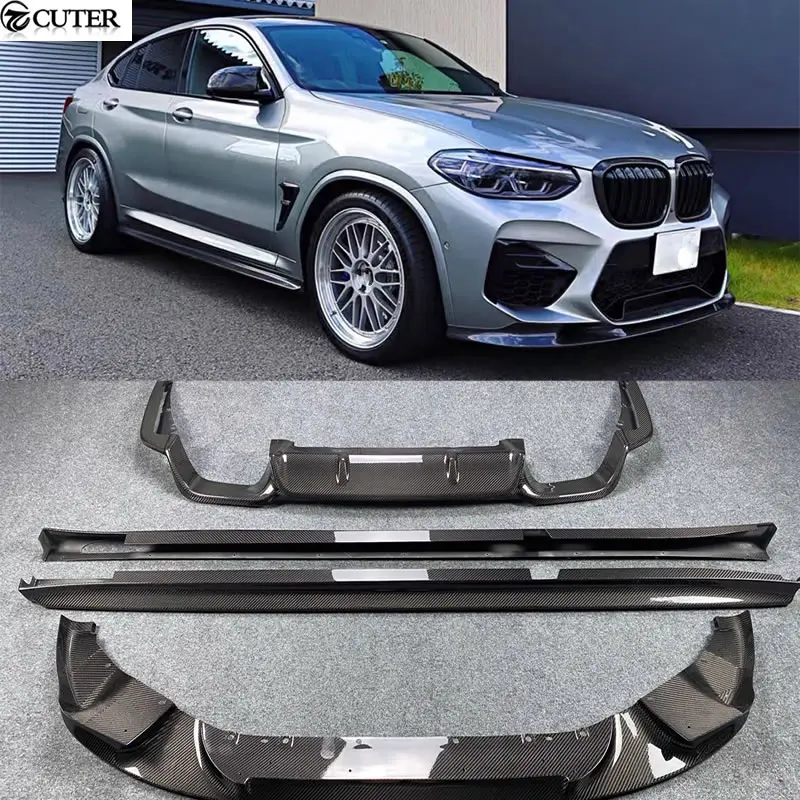 

F97 X3M F98 X4M Carbon Fiber Front Lip Rear Diffuser Side Skirts for BMW G01 X3 G02 X4 Car Body Kit 2019