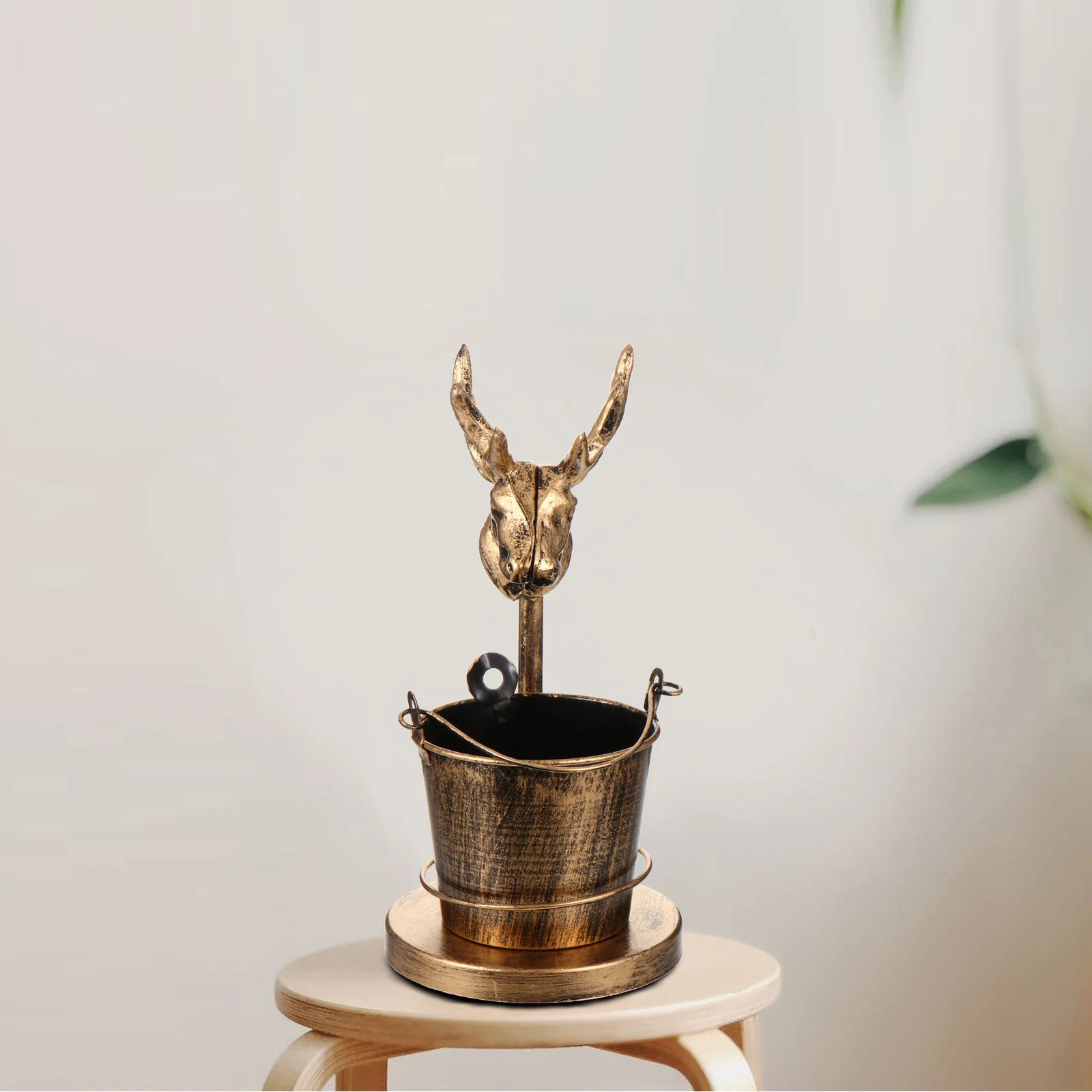 

1pc Deer Head Ashtray Iron Vintage Creative Home Decoration Office Desktop Storage Display Gift Decorative Functional Pen Holder