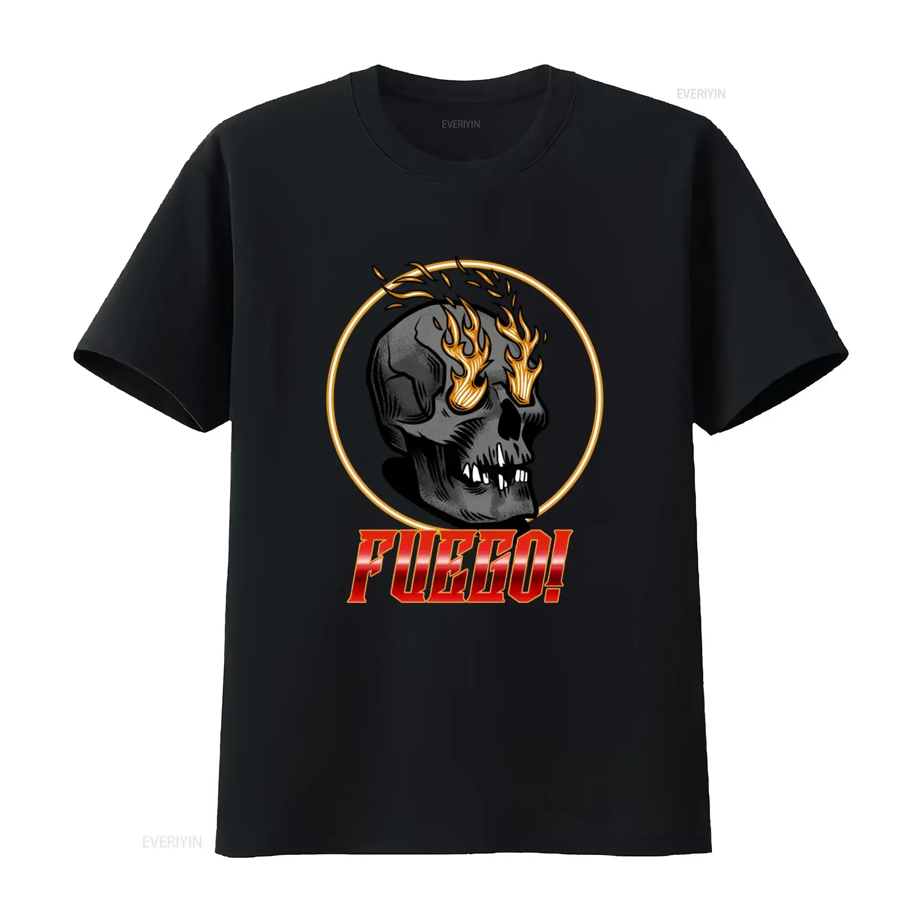 The Dresden Files Fuego T Shirt Skull with Flaming Eyes Design for Men vintage Washed Stretched graphic streetwear Stylish