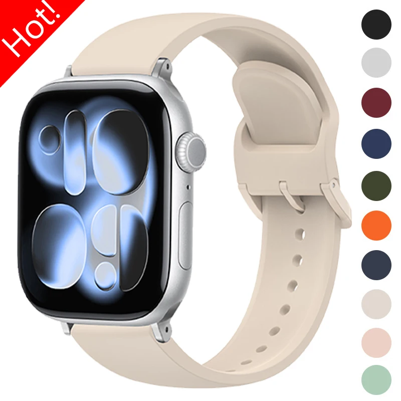 

Sport Silicone Strap for Apple Watch Ultra 3 2 49mm 11 10 46mm 42mm Band for Iwatch Series 987 41mm 45mm 6SE54 40/44mm Bracelet