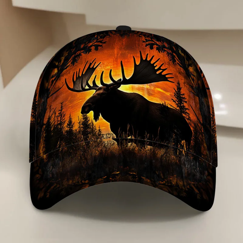 1pc of Wildlife Silhouette Printed Classic Baseball Cap Traditional Duckbill Hat Great for Everyday Use Adjustable Style