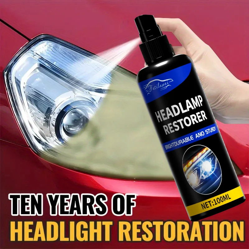 100ml Car Headlight Restoration Kit! Crystal Clear Coating for Brightness, Scratch Repair & Anti-Yellowing, UV Protection, Durab