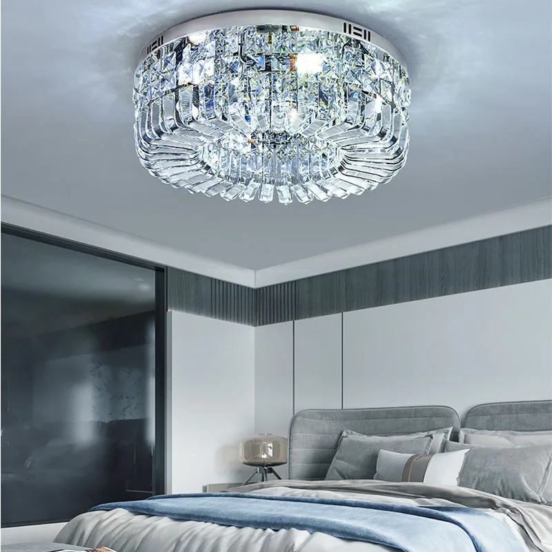 Imagem -06 - Modern Crystal Led Ceiling Light Chrome Gold Chandelier Pendurado Lâmpada Suspender Decoração Suspensão para Sala de Estar Cabeceira