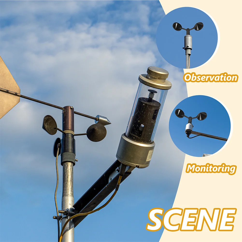 

2Pcs Anemometer Cup Sensor Wind Speed Meter Outdoor Measurement Device Professional 3-Cup Air Flowing Replacement with High