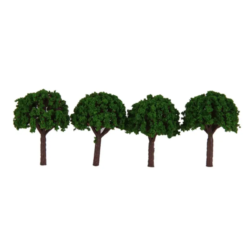 50pcs Plastic Model Trees 3cm for , Wargames, War Gaming Scenery Or Building Diorama Scenics, Dark Green