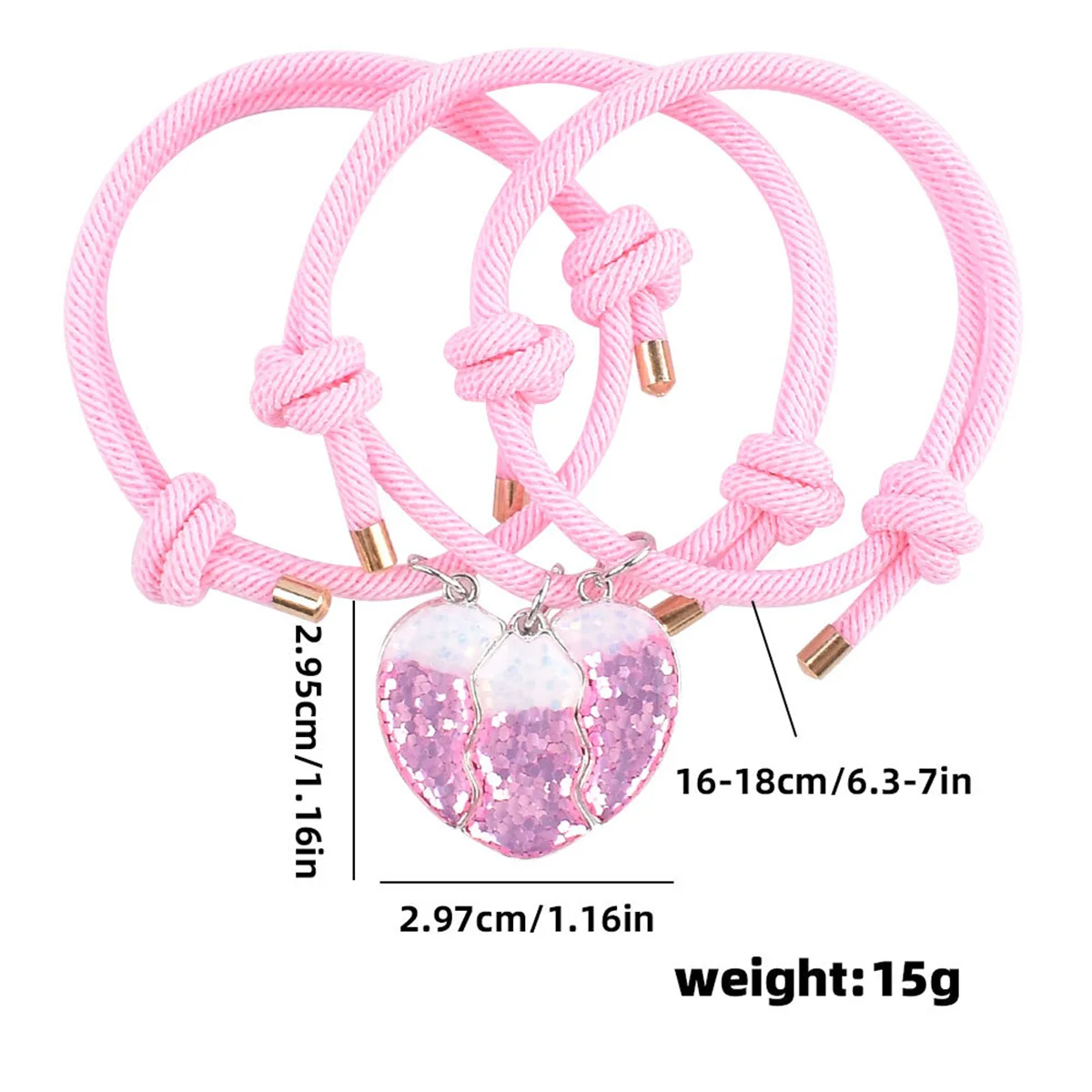 3 قطع الحب البريق المغناطيسي سوار رائعة سحر اليد حبل العصرية تنوعا مجوهرات اكسسوارات حزب الديكور اليومي هدية