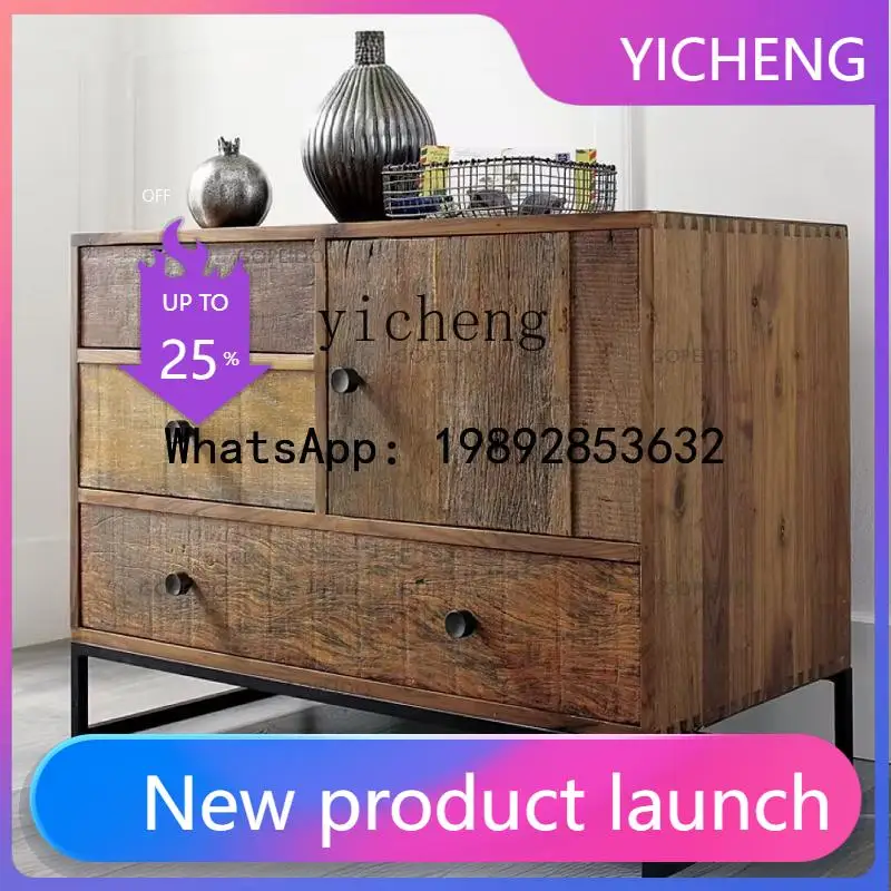 

X6 Solid Wood Chest of Drawers Storage Entryway Cabinet Wall-Mounted Living Room Decorative Cabinet