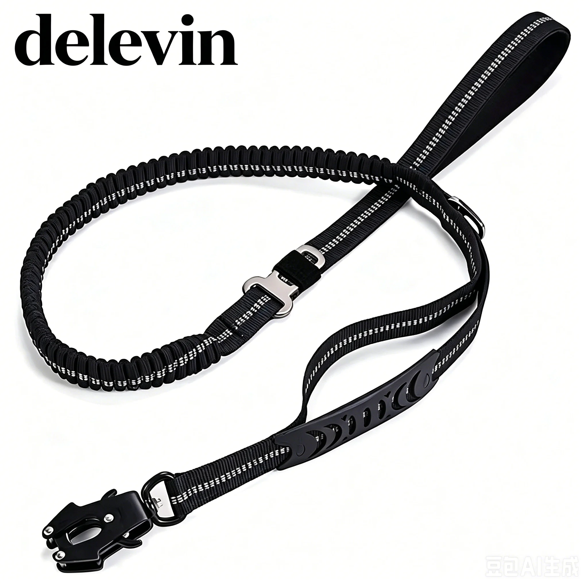 Multifunctional Reflective Dog Leash Shock-Absorb Bungee Car Safety Buckle