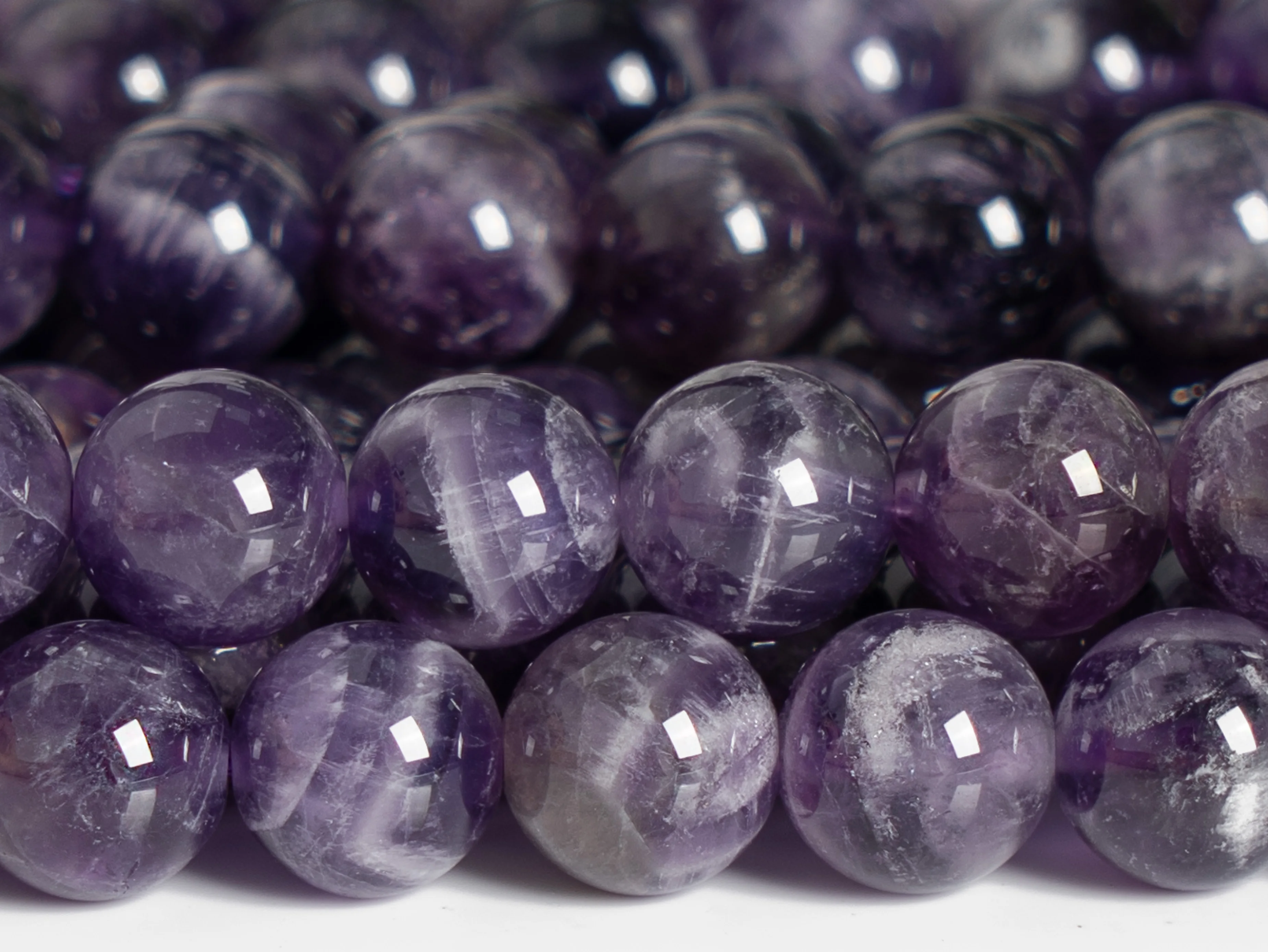 Natural Stone Dog Teeth Amethyst Beads Grade AAA Round Shape Size Options 4/6/8/10/12mm for Jewelry Making