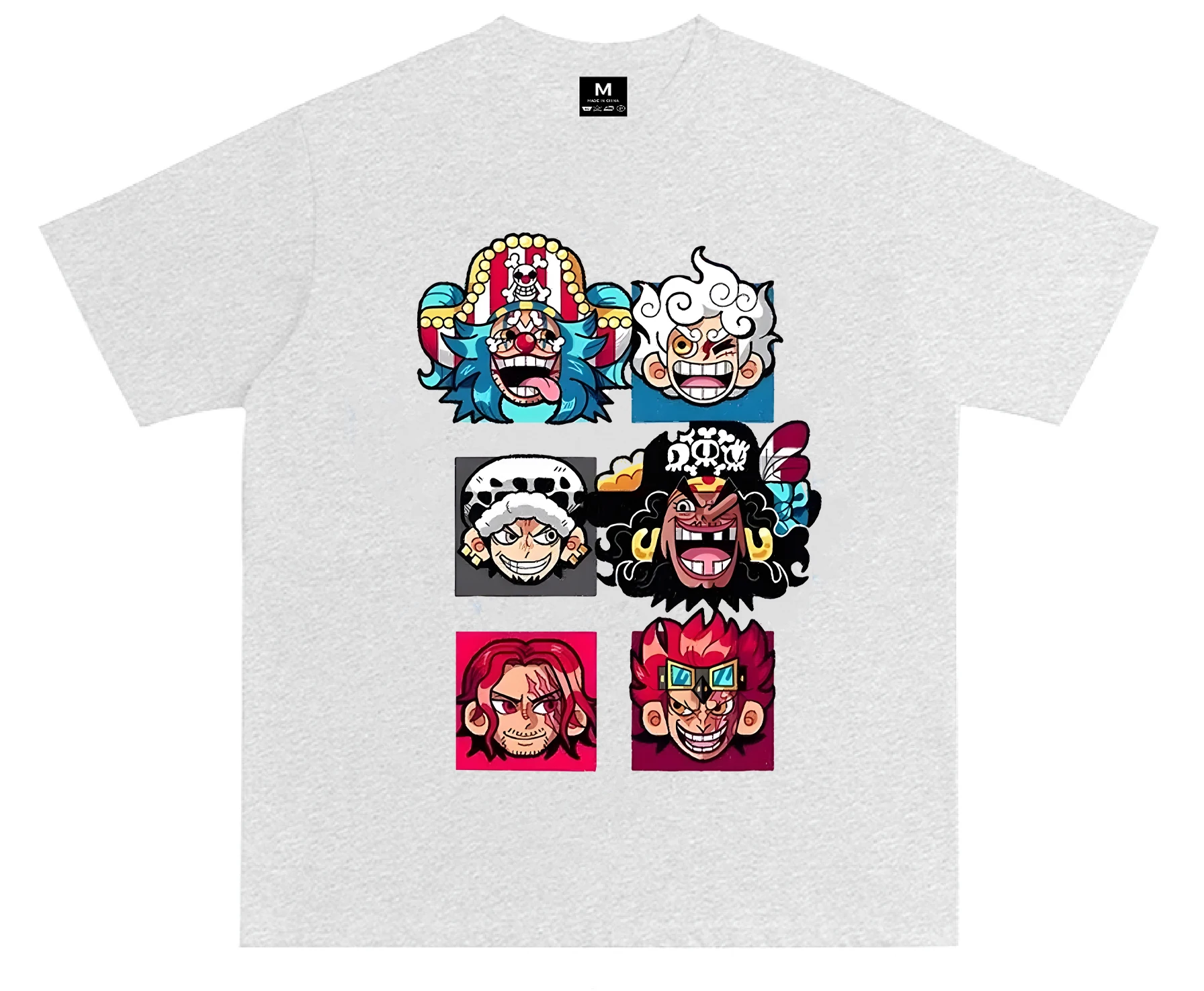 

Американский китайский тренд, летняя новая пятискоростная свободная футболка с короткими рукавами и принтом Луффи, лето 2025, 100% хлопок, свободная футболка с принтом