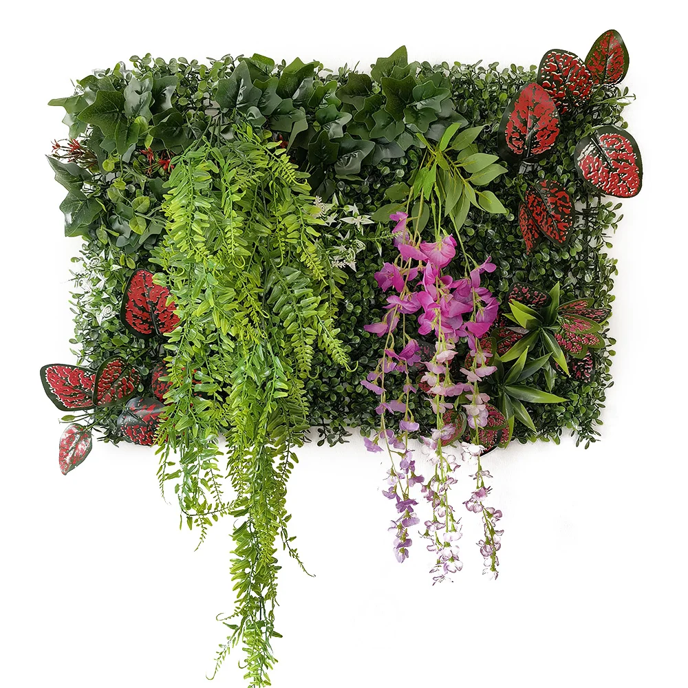 40CM * 60CM NEW 3D Artificial Green Plant Grass Wall Panel Flower Vine Wedding Background Wall Decoration