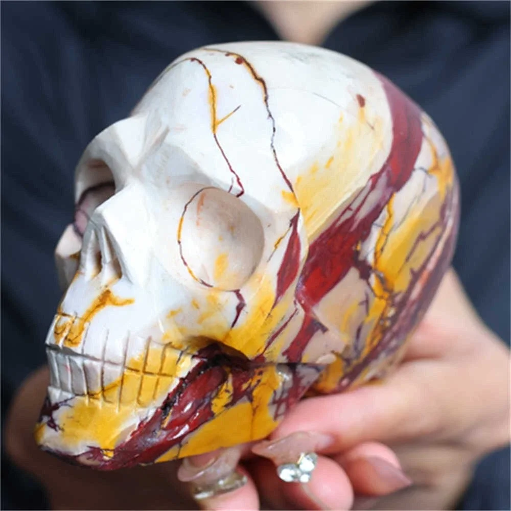 Natural Mookaite Skull, Crystal Skull, Energy Gems, Reiki Healing, Gifts, Meditation, Demagnetization, Purifying Air