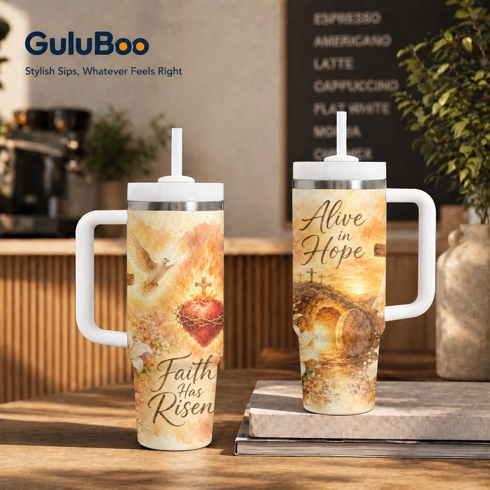 God Bible 4 13 Verse Vacuum Flasks 40oz Stainless Steel Insulated Tumbler with Handle & Straw Leakproof Travel Mug