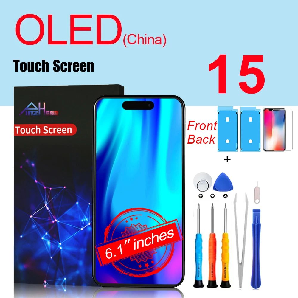 PINZHENG Hoge Kwaliteit Scherm INCELL LCD OLED Voor iPhone 14 Pro 15 Plus 13 Pro Max Displays Voor iPhone vervanging Met Gereedschap