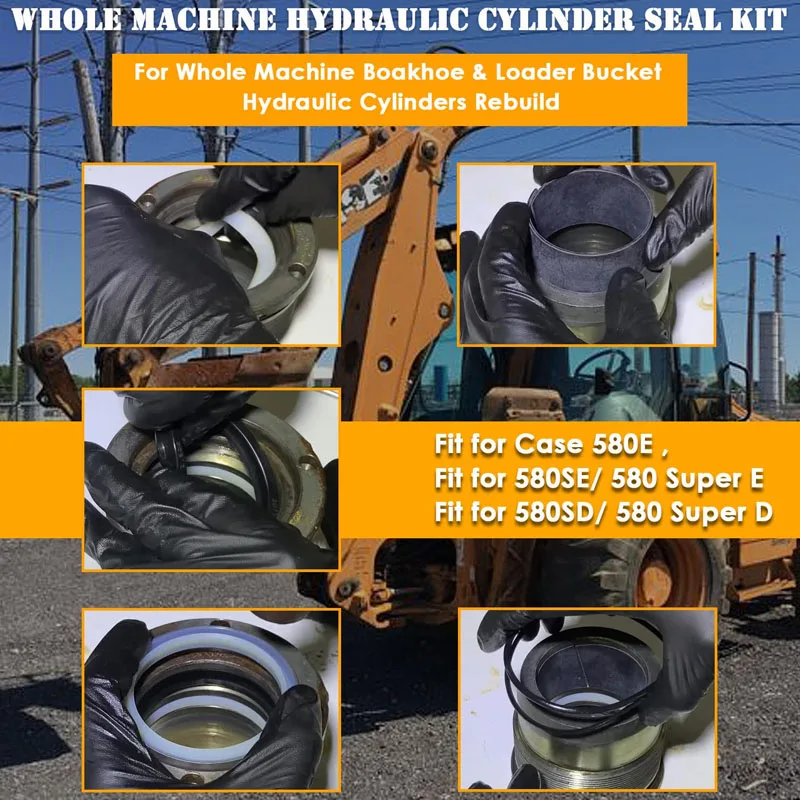 Whole Machine Hydraulic Cylinder Seal Kit for Case 580E, 580SE/ 580 Super E, 580SD/ 580 - G109456& G109417,G109504 & G109452 Etc