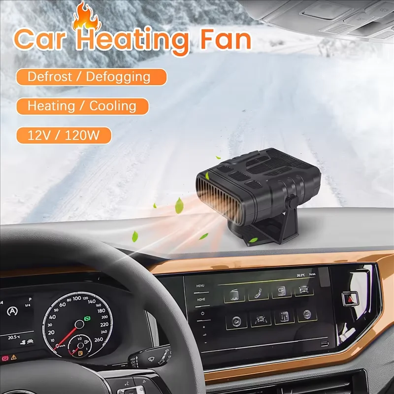 4 in 1 12V 120W Car Heater Electric Cooling Heating Fan Portable Electric Dryer Windshield Defogging Demister Defroster