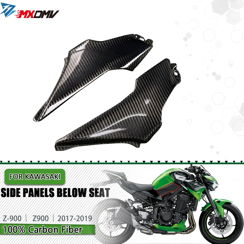 

Full 3k Carbon Fiber Motorcycle Modified Accessories Side Panels below Seat For Kawasaki Z900 2017 -2019