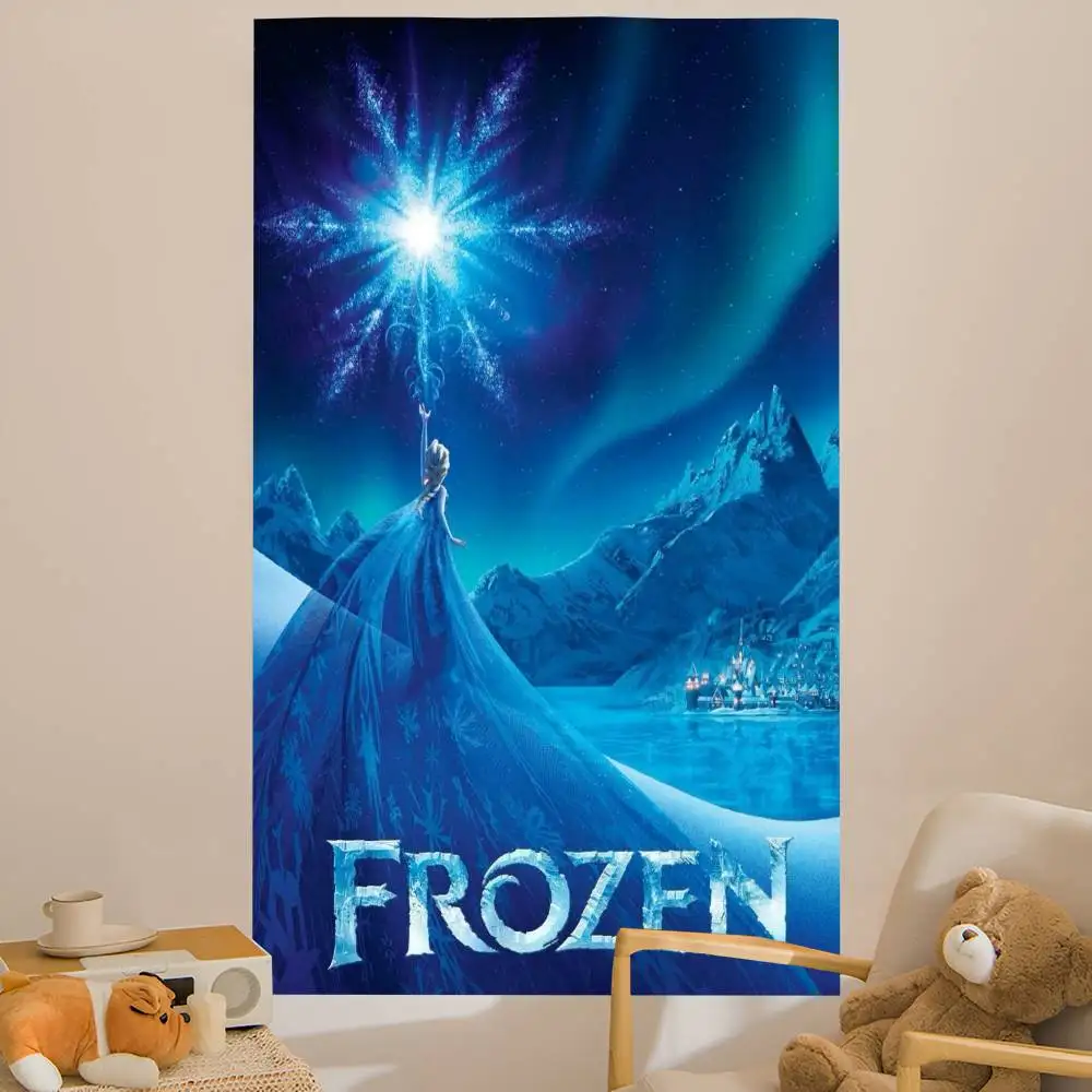 Cartoon-F-Frozenes Anime Tapestry Hanging Tarot Hippie Wall Rugs Dorm Home Decor