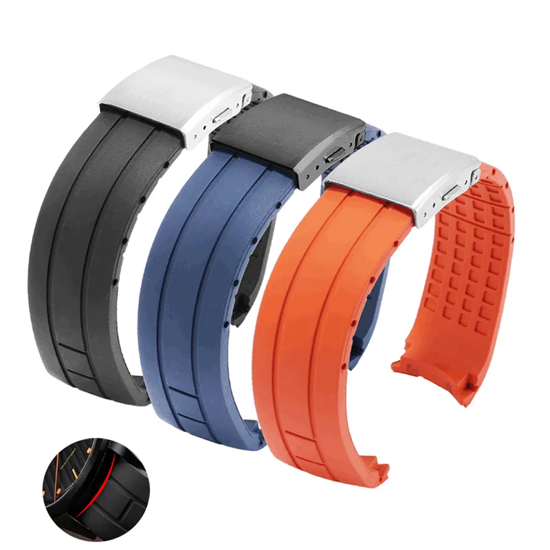 

Waterproof Silicone Watchband For Mido M005 M026 Black Blue Orange Rubber Watch Strap 22 23mm