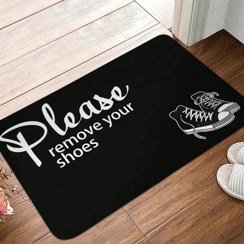 Simplified Border Welcome Door Mat Please Take Off Your Shoes Living Room Bedroom Carpet Farmhouse Interior Decoration Carpet