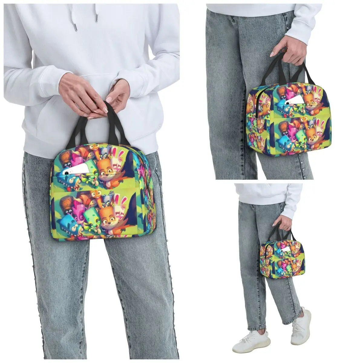 Zooba Friends Insulated Lunch Bag for Kids School Cooler Thermal Food Box Tote Leakproof Lunch Boxes Container
