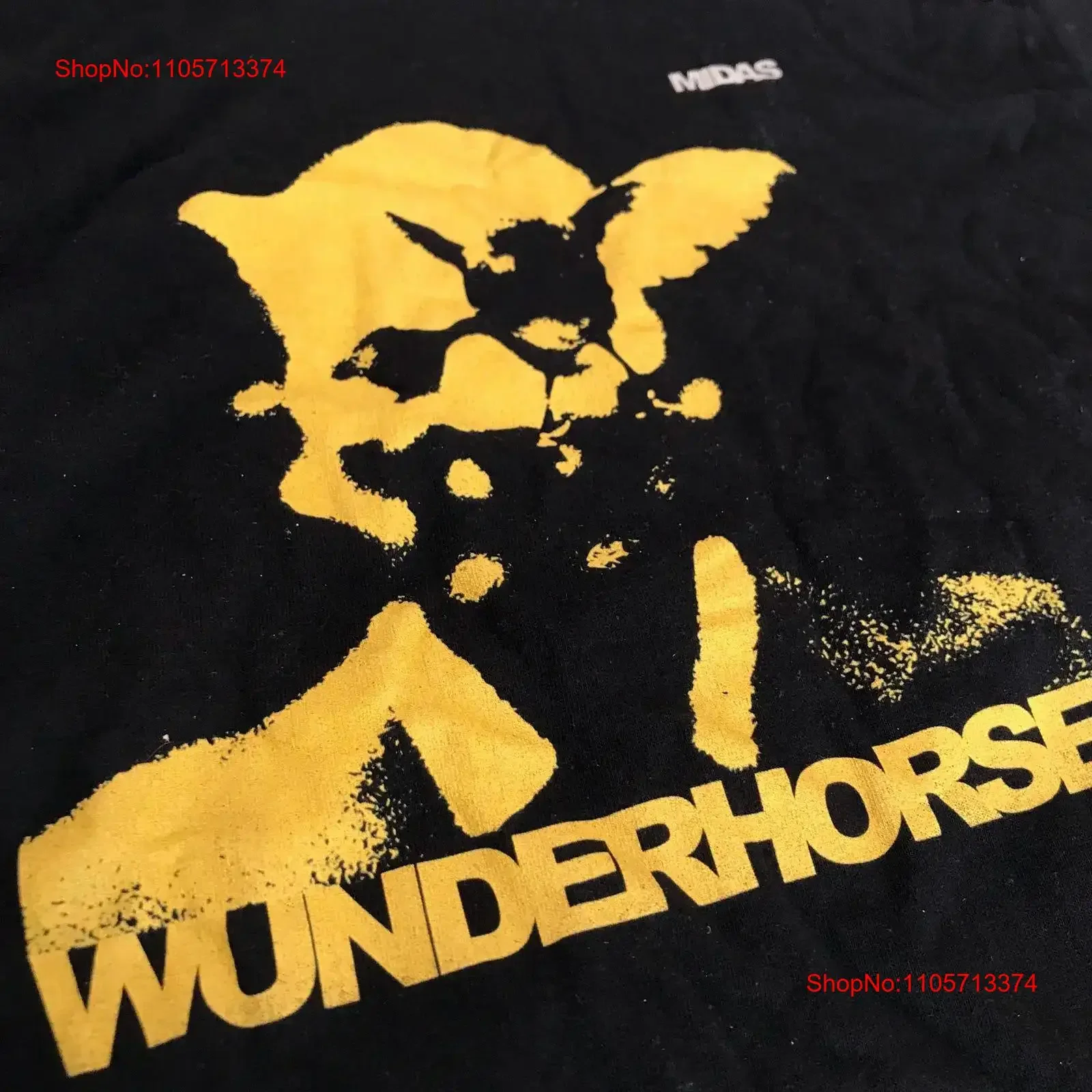 Wunderhorse Midas Black T Shirt Unworn Store Return Size LARGE Free UK Shipping vintage Washed graphic Versatile homme Casual