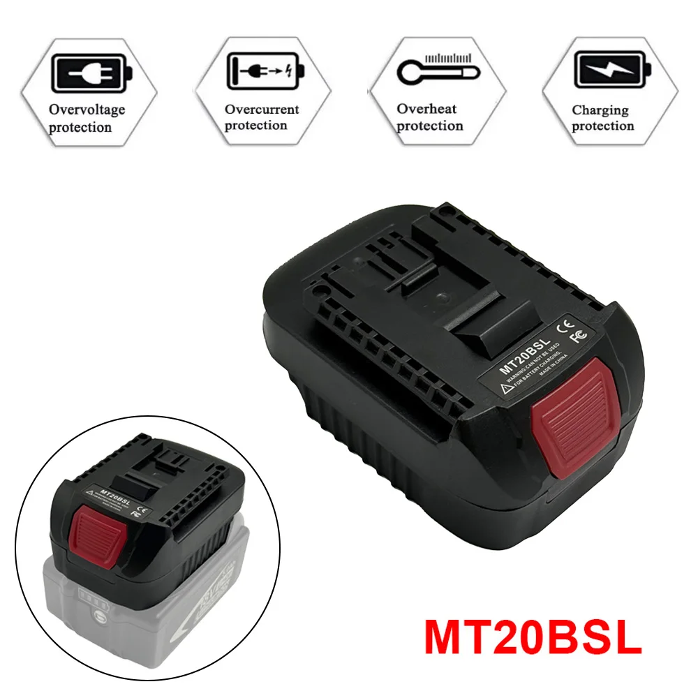 

Адаптер аккумулятора MT20BSL для литий-ионного аккумулятора Makita 18 В, для аккумулятора Bosch18 В, преобразователь в литий-ионный аккумулятор Bosch 18 В