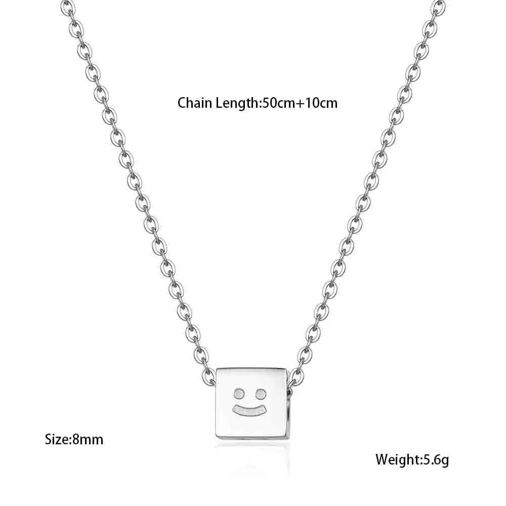 الفولاذ المقاوم للصدأ مكعب قلادة قلادة مجوهرات النساء هدية له #6