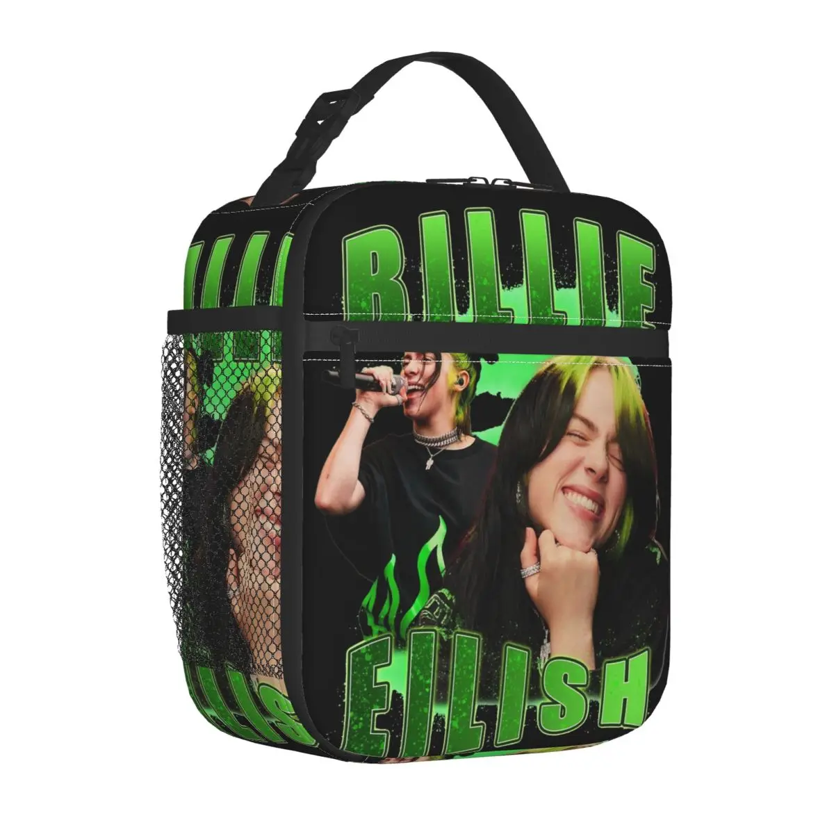 B-Billie-Girl E-eilish Rapper Hip Hop Insulated Lunch Bags Thermal Bag  Lunch Container Portable Tote Lunch Box
