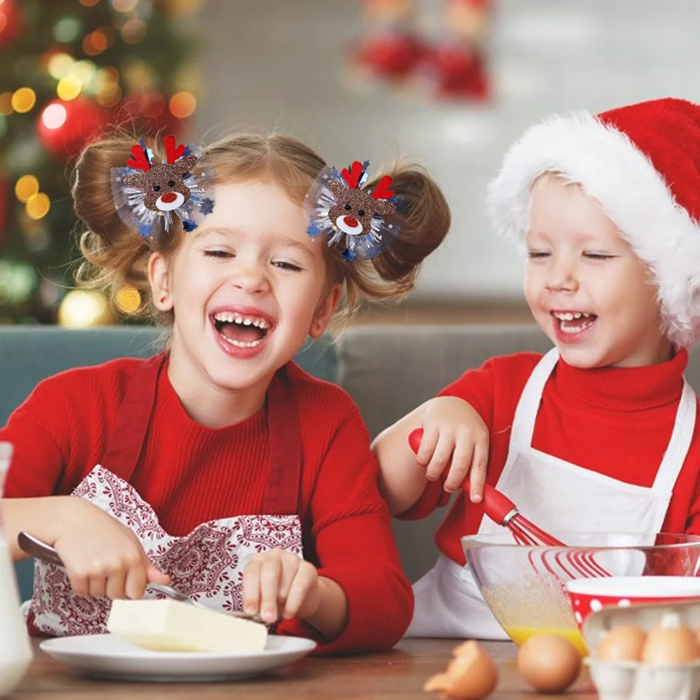 

10Pcs Christmas Hair Clips Xmas Barrettes Cute Hairpins Holiday Hair Decorations for Christmas Barrettes