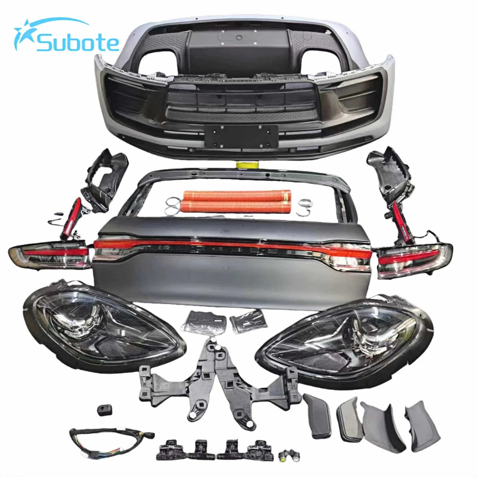 2014-2018 Car Modification 95B Upgrade  Front Bumper Rear Bumper Taillights LED Headlights Car Bodykit for Macan
