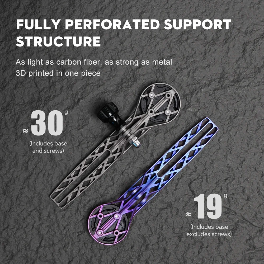 TOSEEK Titanium Alloy 3D Printed Bicycle Computer Extended Bracket Bicycle Cell Phone Holder Bicycle Stand Wahoo Garmin Mount