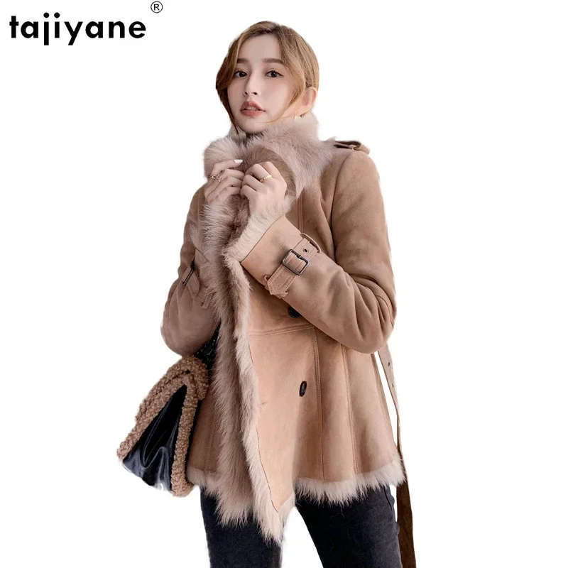 Tajiyane Real Fur Coat Womens Clothing Natural Lamb Fur Jackets for Women 2023 Luxury Winter Genuine Leather Jacket