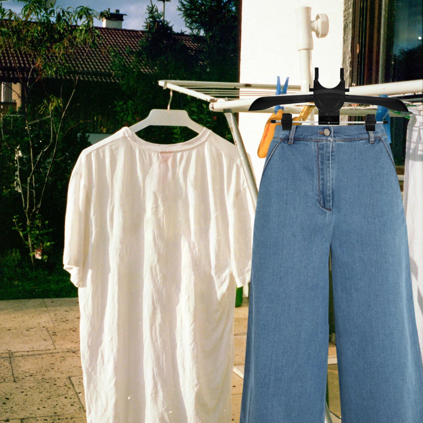 

Garment Steamer Ironing Steamer Hanger Folding Plastic Clothes Hanger Rack Pants Scarf Tie Organizer Foldable Clothes Drying