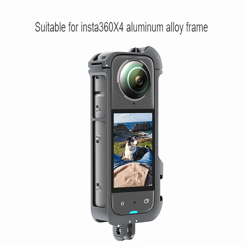 AA60-Insta 360 X4 Accessories Aluminum Frame Shell Cage Case Alloy Protector Bracket Adapter Extra Coldshoe For Insta 360 X4