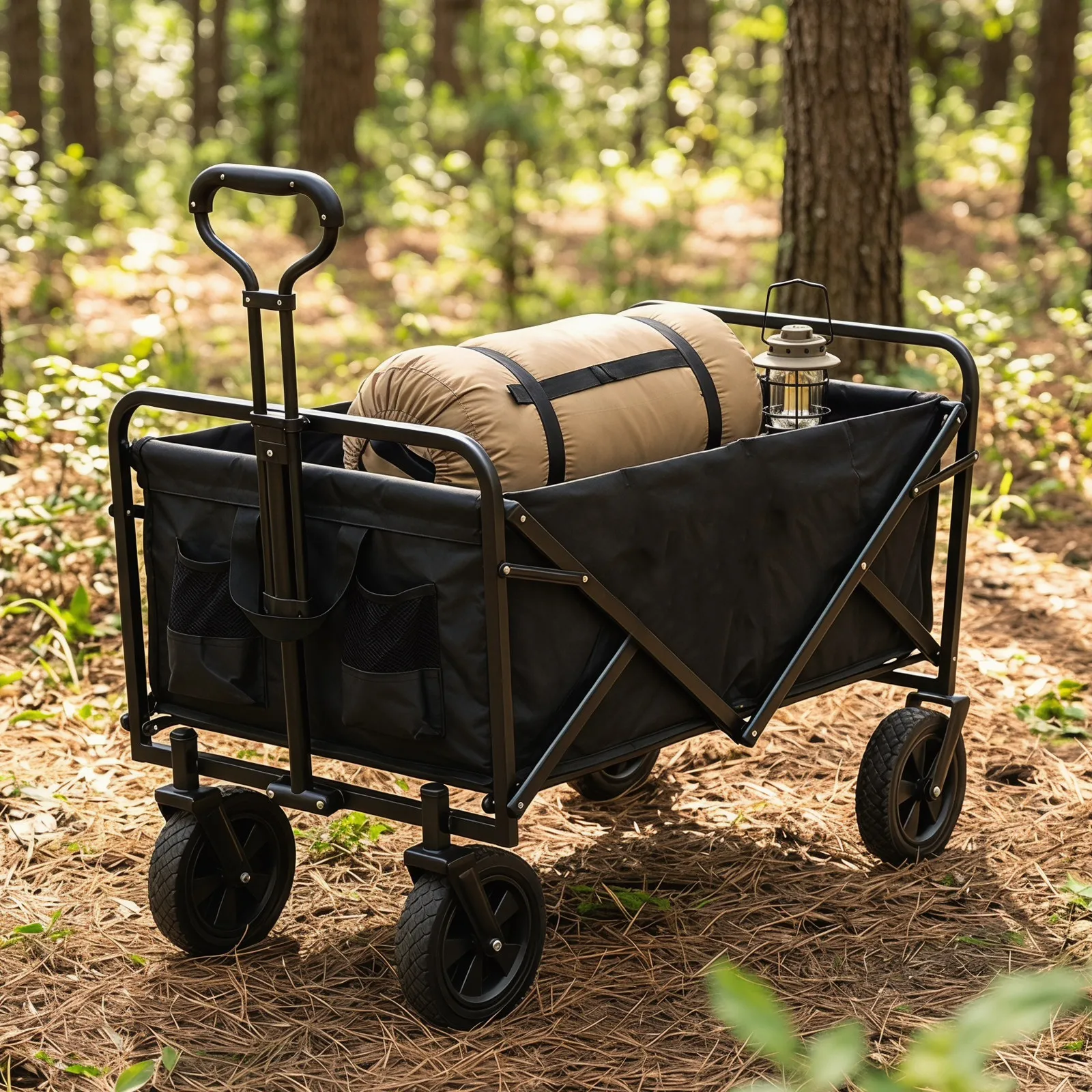Black Folding Camping Cart Replacement Wagon Liner Detachable Oxford Cloth Inner Bag Outdoor Utility Trolley Storage Upgrade