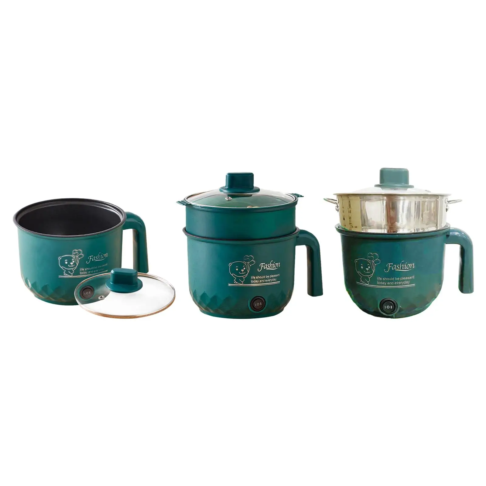 다기능 전기 쿠커 보이는 뚜껑 미니 쿠커 가열 팬, 국수 만두 죽 요리 스프용 미니 수프 스티머