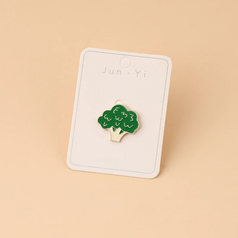 Broccoli Brooch Men's And Women's Cute, Japanese Badge, Cartoon Pin, Buckle Pin, Personality, Simple And Versatile Accessories